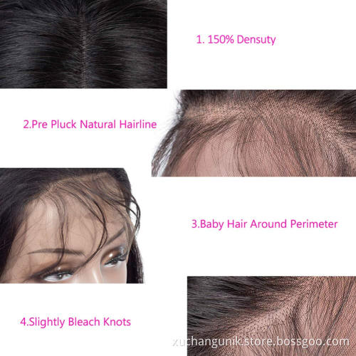 Uniky 100% Cuticle Aligned Mink Brazilian Hair Full Transparent Lace Wigs Virgin Human Hair 13*6 HD Deep Wave Full Lace Wig